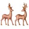 16.5 in. Rose Gold Deer Ornament with Glitter 2 per Pack